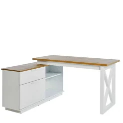 Country Style Schreibtisch mit Seitenregal - Ristina