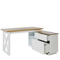 Country Style Schreibtisch mit Seitenregal - Ristina