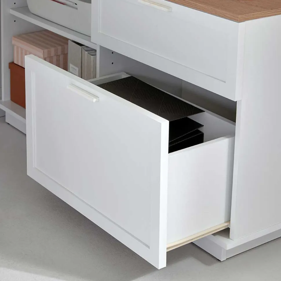 Country Style Schreibtisch mit Seitenregal - Ristina