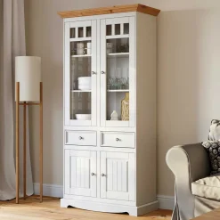 Country Style Vitrinenschrank 90x190x45 cm - Vitablo