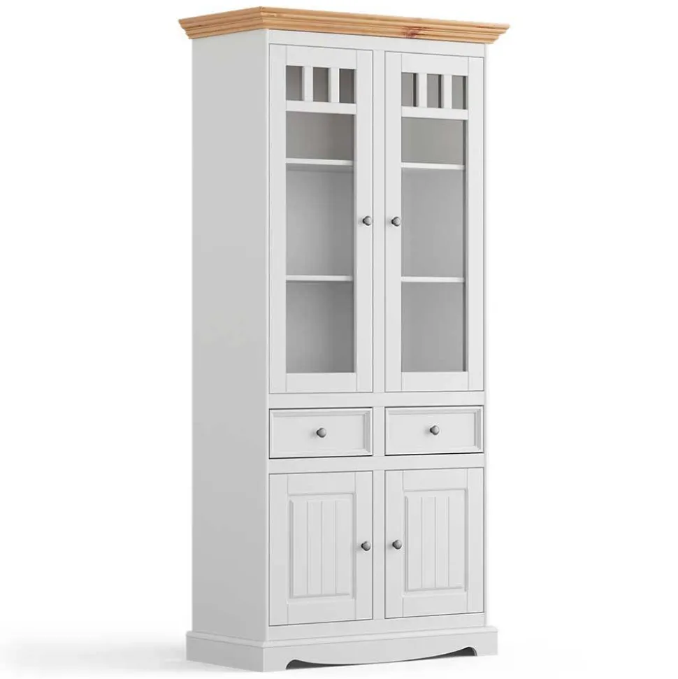 Country Style Vitrinenschrank 90x190x45 cm - Vitablo