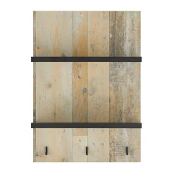 Country Style Wandboard mit 2 Böden & 3 Haken - Garisa