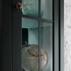 Country Vitrinenschrank in Dunkelgrün - Niestov