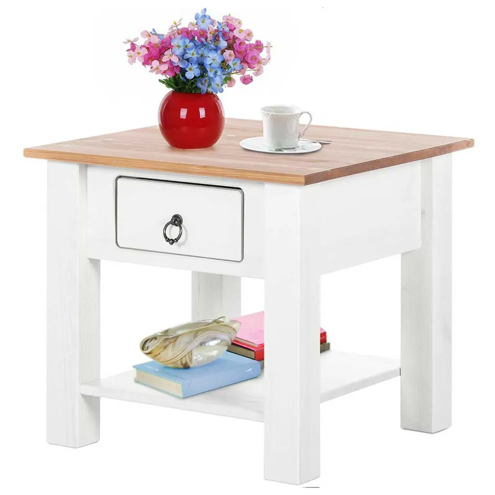 Country Wohnzimmertisch in Weiß & Honigfarben - Xaidon