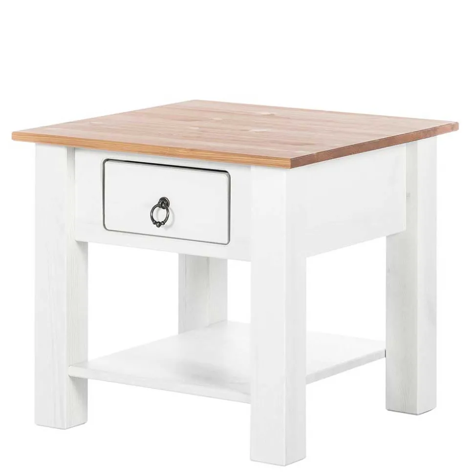 Country Wohnzimmertisch in Weiß & Honigfarben - Xaidon
