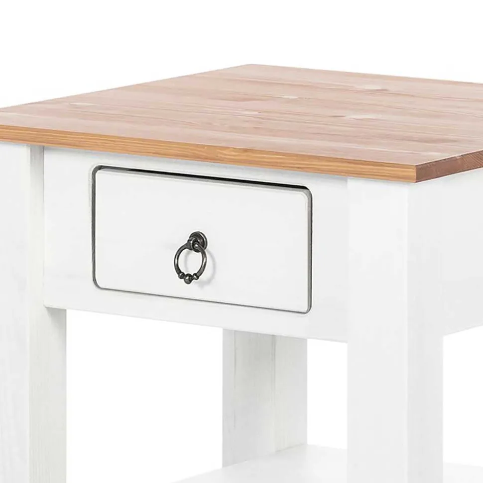 Country Wohnzimmertisch in Weiß & Honigfarben - Xaidon