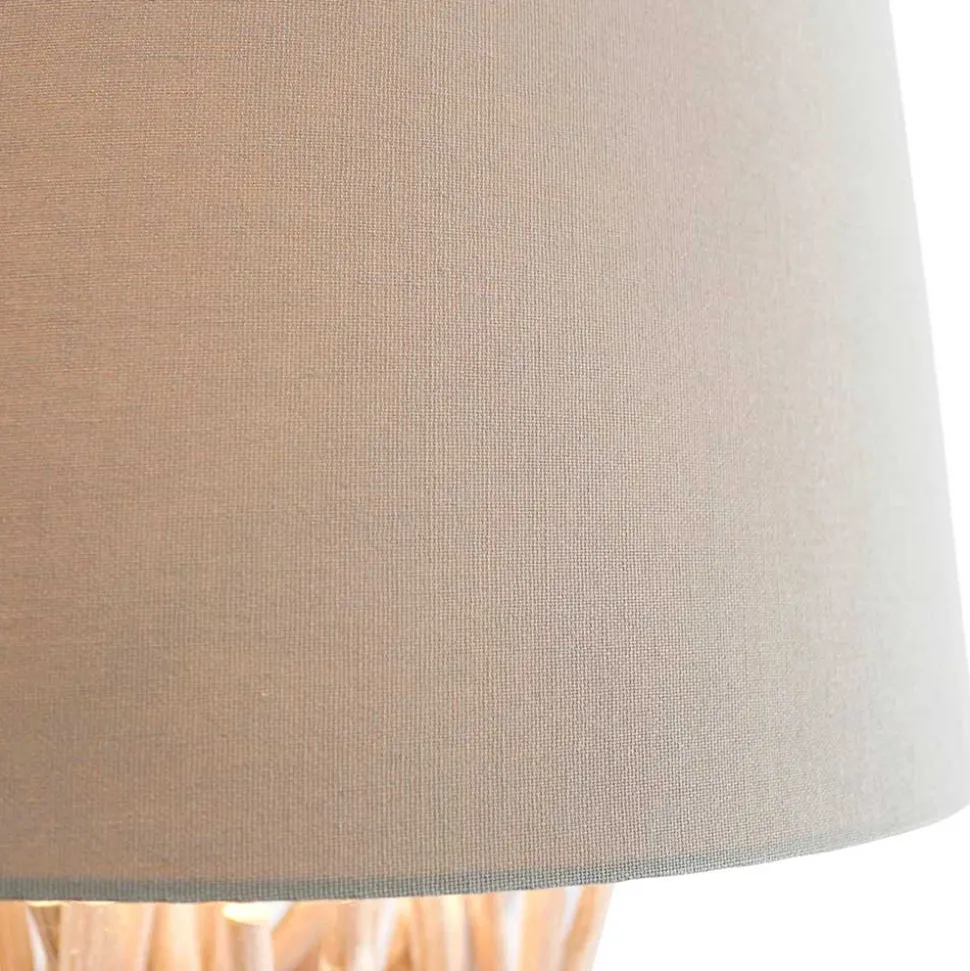 Cremeweiße Stehleuchte mit Schirm aus Stoff - Simona