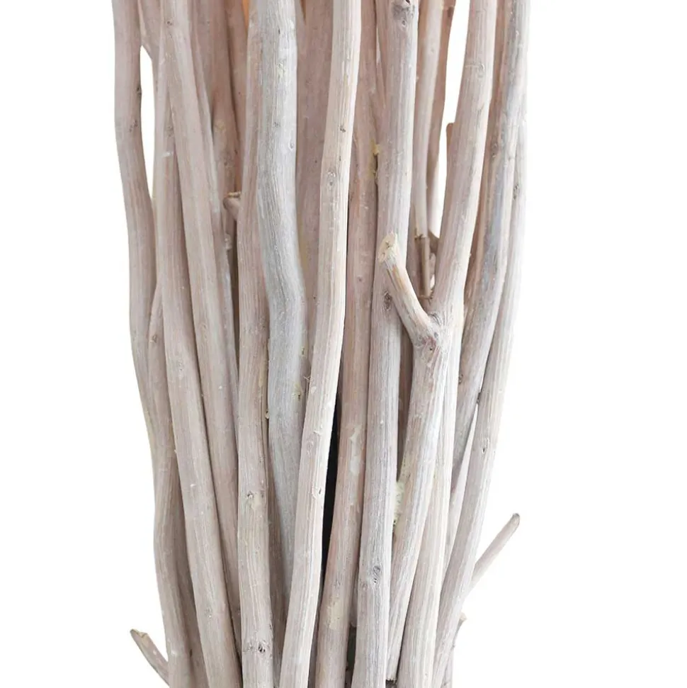 Cremeweiße Stehleuchte mit Schirm aus Stoff - Simona