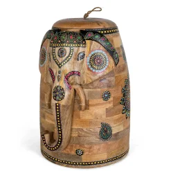 Dekorative Orient Truhe mit Elefanten Kopf - Santjana