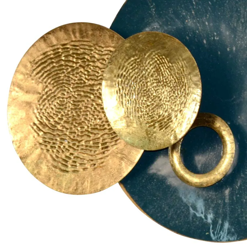 Dekoratives Wandobjekt in Dunkelgrün und Gold - Jenyca