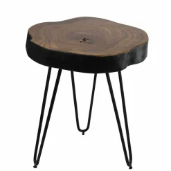 Design Ablagetisch Tohema mit Baumkante dunkel