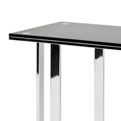 Design Anstelltisch mit Schwarzglas - Jenna