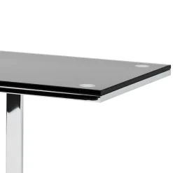 Design Anstelltisch mit Schwarzglas - Jenna