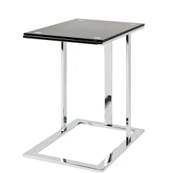 Design Anstelltisch mit Schwarzglas - Jenna