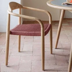 Design Armlehnenstühle mit Geflechtsitz - Renero (4er Set)