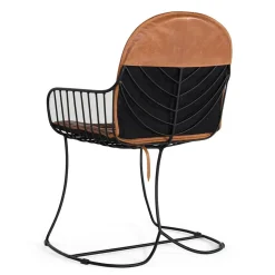 Design Armlehnenstuhl aus Leder Hellbraun - Persia (2er Set)