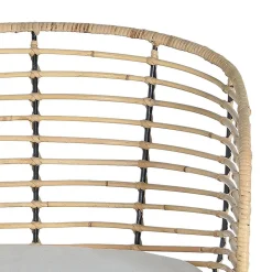 Design Armlehnenstuhl in Rattan Natur und Schwarz - Adatto (2er Set)