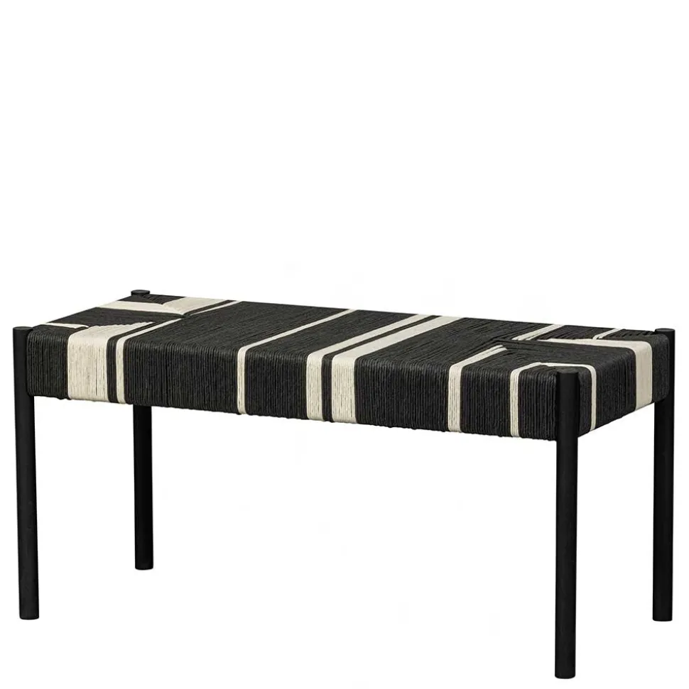 Design Bank in Schwarz mit Weiß - Giuseppa