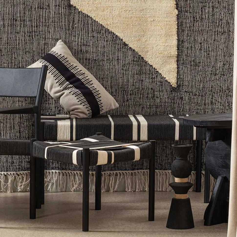 Design Bank in Schwarz mit Weiß - Giuseppa