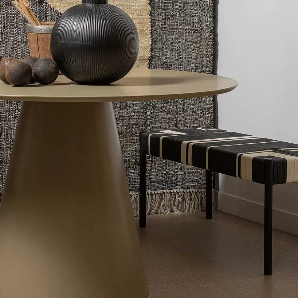 Design Bank in Schwarz mit Weiß - Giuseppa