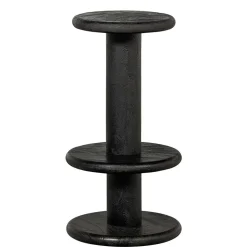 Design Barhocker aus schwarzem Massivholz - Vionna