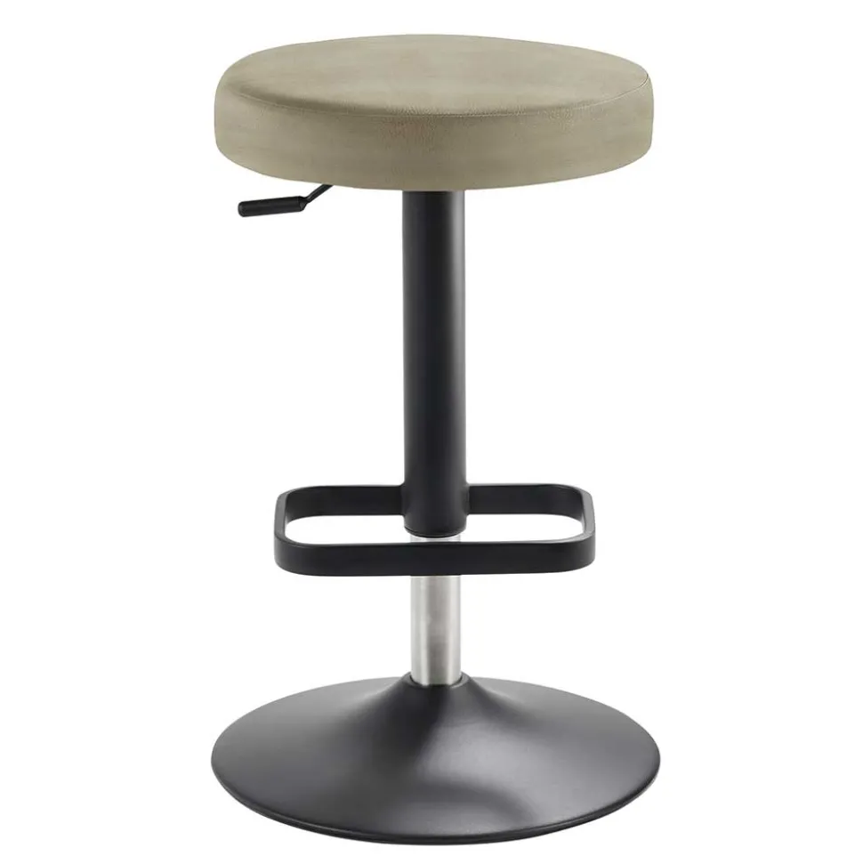 Design Barhocker in Taupe & Schwarz - Greogia