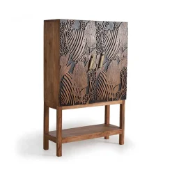 Design Barschrank mit Schnitzerei und Lack - Marcel