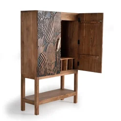 Design Barschrank mit Schnitzerei und Lack - Marcel