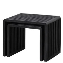 Design Beistelltisch Duo in Schwarz - Bagaci (zweiteilig)