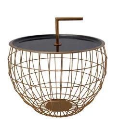 Design Beistelltisch in Schwarz und Gold - Egeass