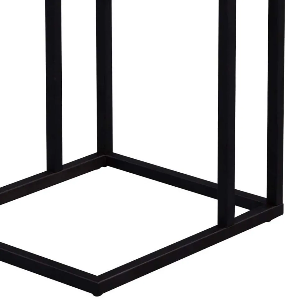 Design Beistelltisch mit Wildeiche Massivholz Voprium & Metall schwarz