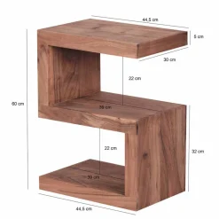 Design Beistelltisch Vislan in S-Form