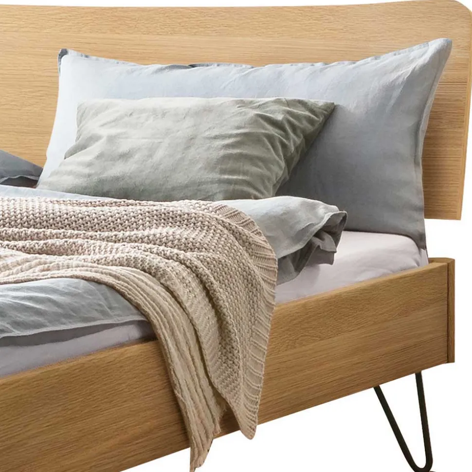 Design Bett aus hell geölter Eiche - Promenada