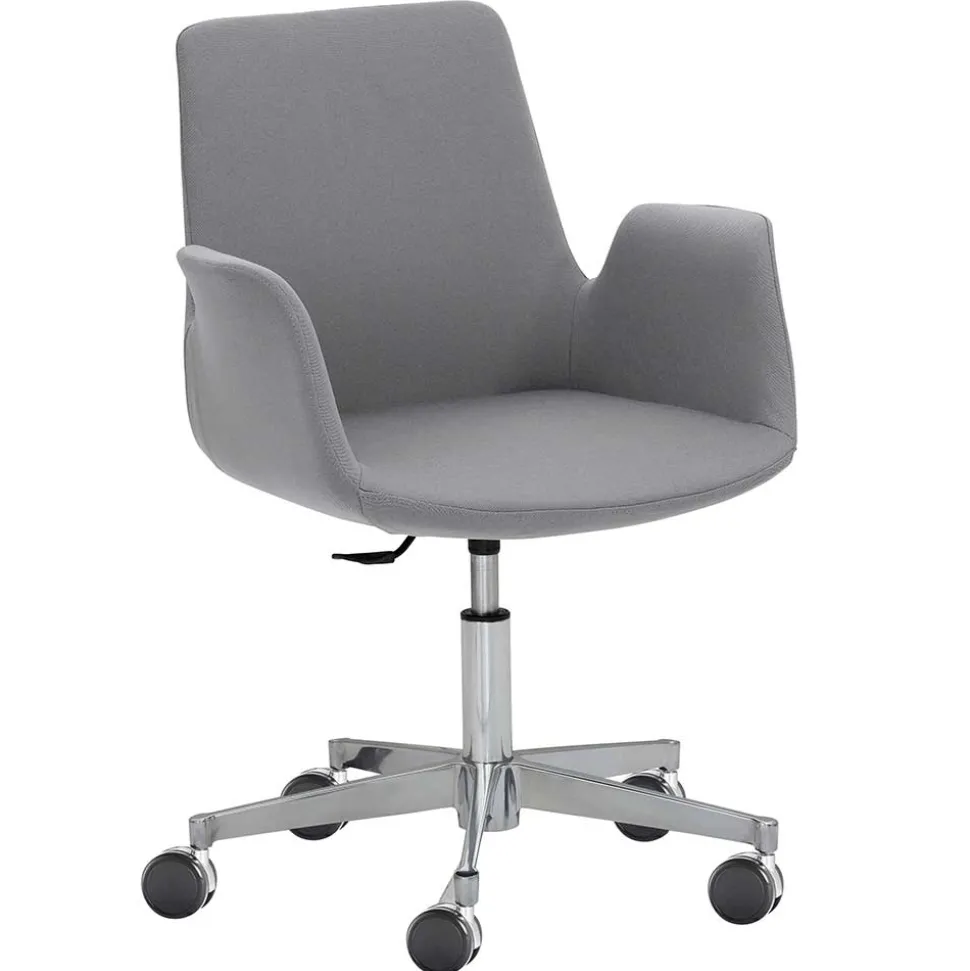 Design Bürostuhl mit Armlehnen in Grau - Iranus