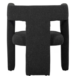 Design Cocktailsessel in Dunkelgrau Boucle - Seanno