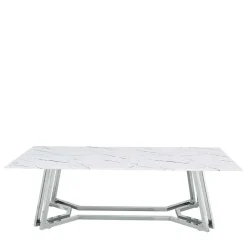 Design Couchtisch mit Glasplatte Marmor Optik - Mimdos