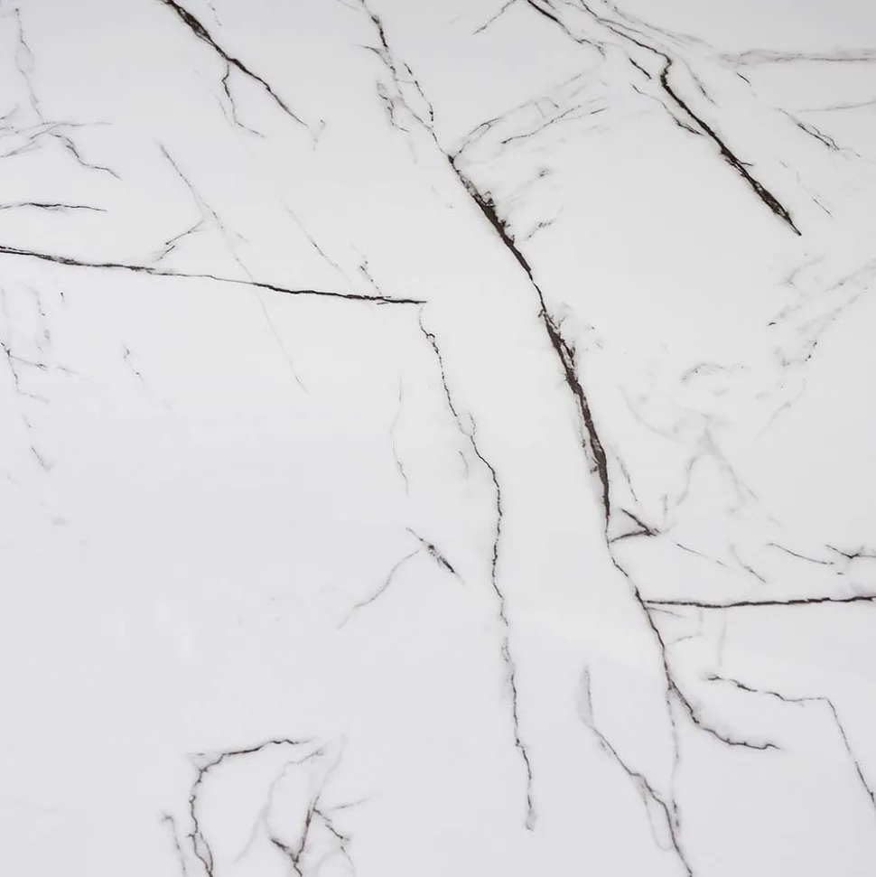 Design Couchtisch mit Glasplatte Marmor Optik - Mimdos