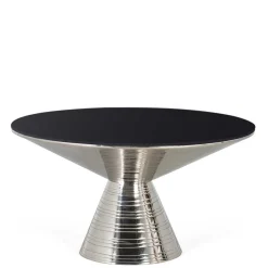 Design Couchtisch mit schwarzer Glasplatte - Coralla