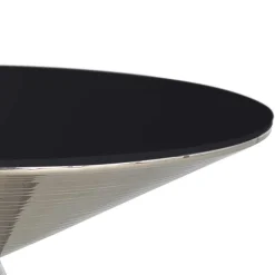 Design Couchtisch mit schwarzer Glasplatte - Coralla