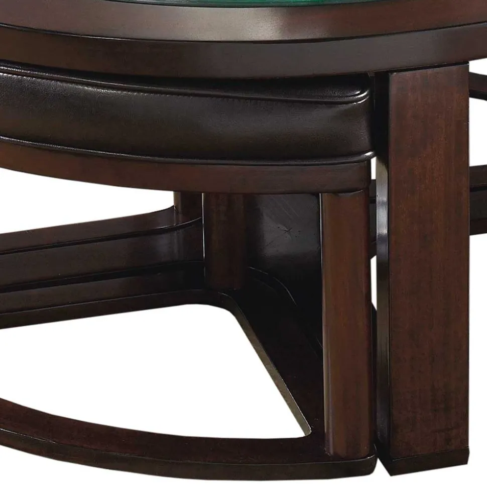 Design Couchtisch mit vier Hockern - Fornax (fünfteilig)