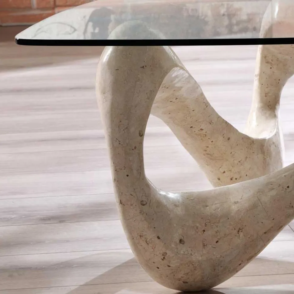 Design Couchtisch Orcia mit Glasplatte