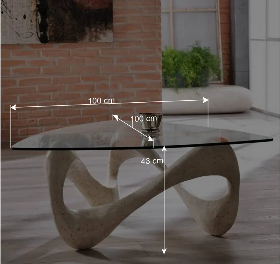 Design Couchtisch Orcia mit Glasplatte