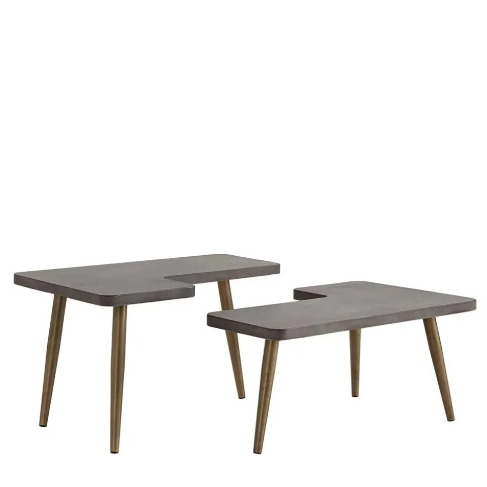 Design Couchtische mit Betonplatte - Varhida (zweiteilig)