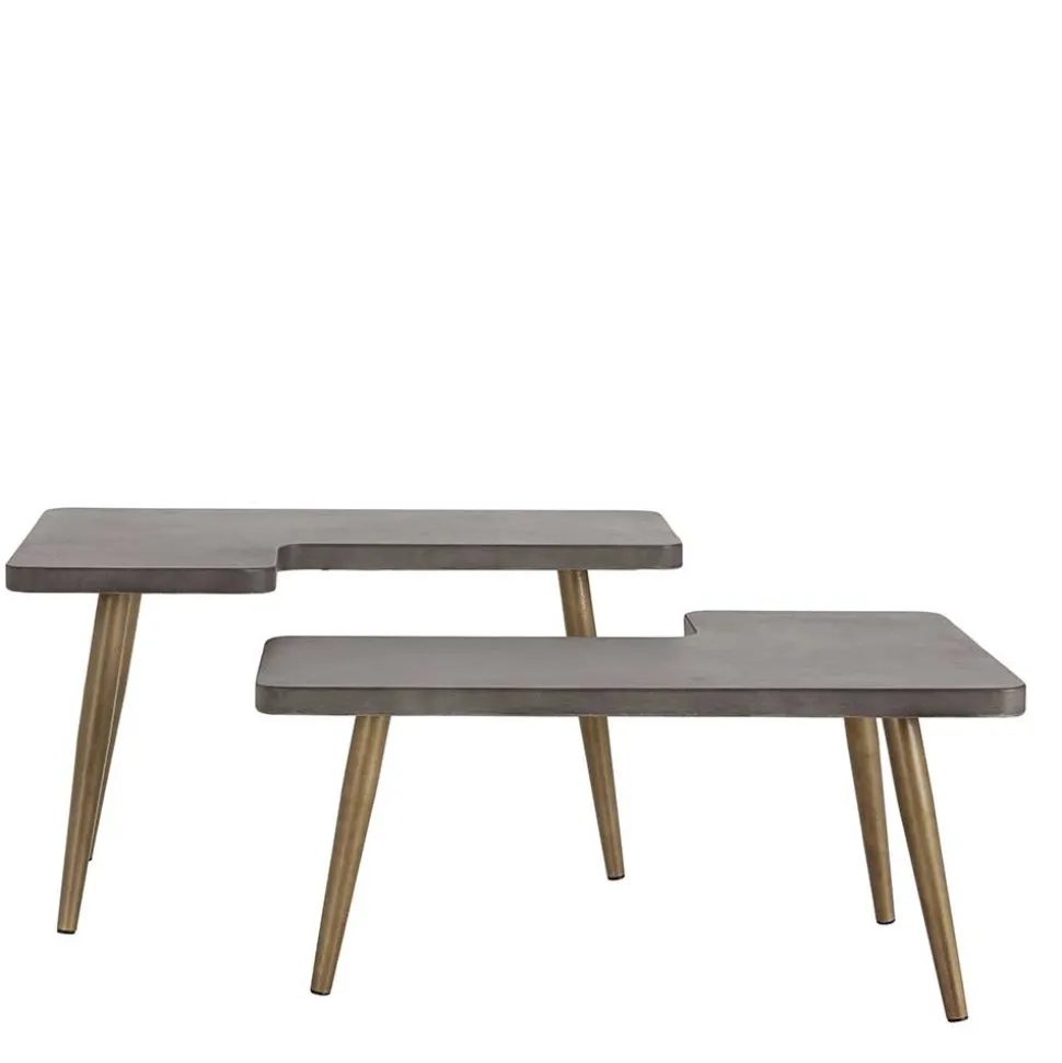 Design Couchtische mit Betonplatte - Varhida (zweiteilig)