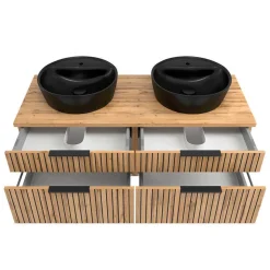 Design Doppel-Waschtisch & Spiegelschrank - Crystoga (zweiteilig)