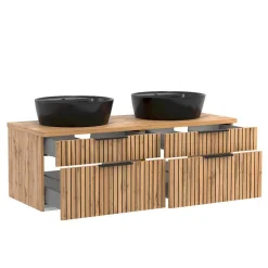 Design Doppel-Waschtisch & Spiegelschrank - Crystoga (zweiteilig)