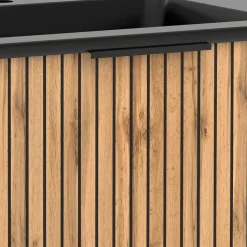 Design Doppelwaschtisch mit Lichtspiegeln - Crystoga (dreiteilig)