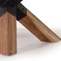 Design Esstisch aus Akazienholz mit Metall - Venezia