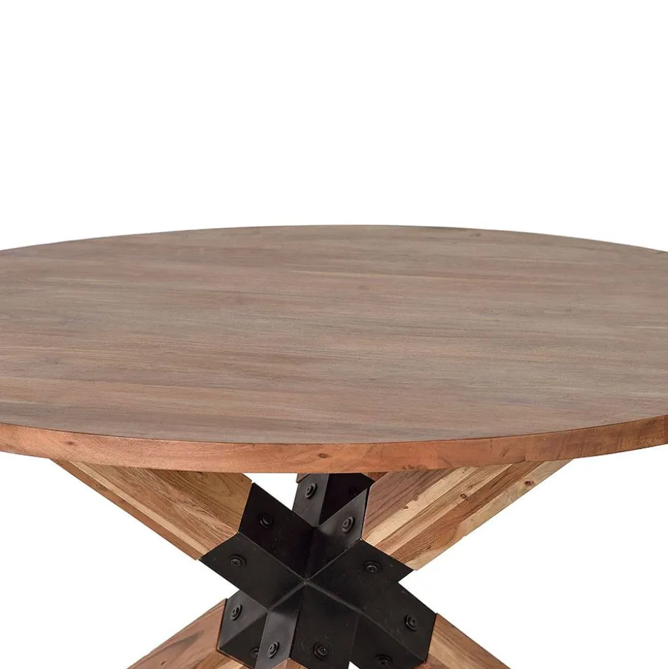 Design Esstisch aus Akazienholz mit Metall - Venezia