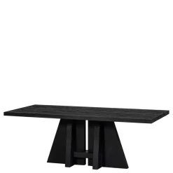 Design Esstisch aus schwarzem Massivholz - Emalika